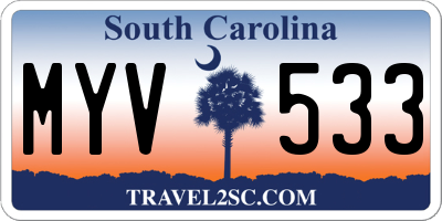SC license plate MYV533