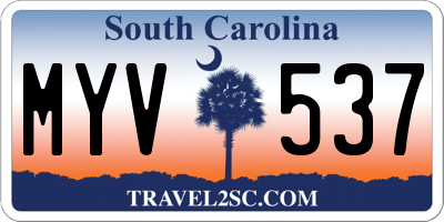 SC license plate MYV537