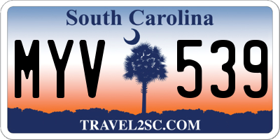 SC license plate MYV539