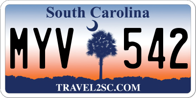 SC license plate MYV542