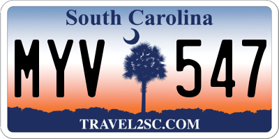 SC license plate MYV547