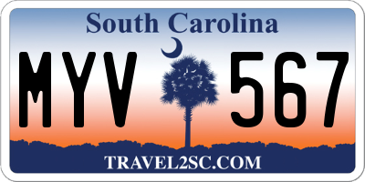 SC license plate MYV567