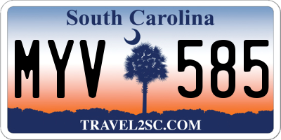 SC license plate MYV585