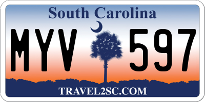SC license plate MYV597