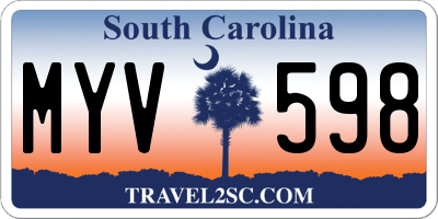 SC license plate MYV598