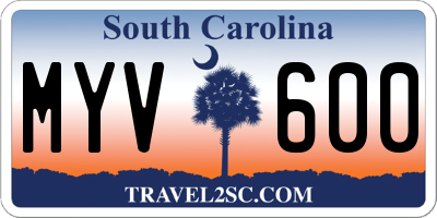 SC license plate MYV600