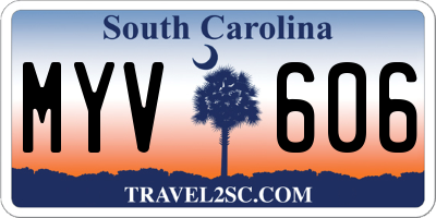 SC license plate MYV606