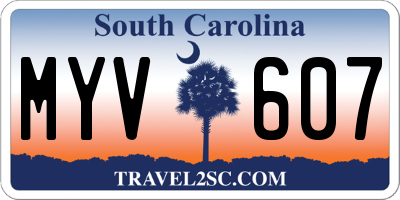 SC license plate MYV607