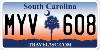 SC license plate MYV608
