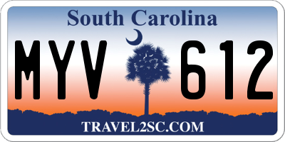 SC license plate MYV612