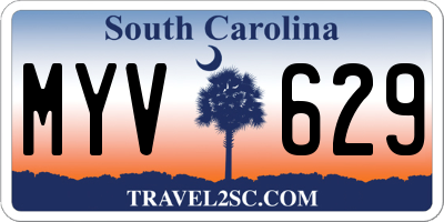SC license plate MYV629