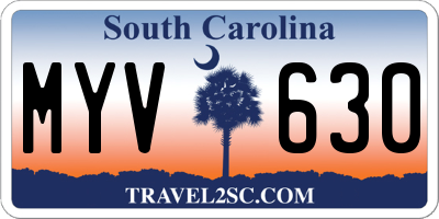 SC license plate MYV630