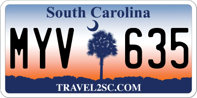 SC license plate MYV635