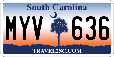 SC license plate MYV636
