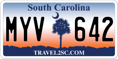 SC license plate MYV642