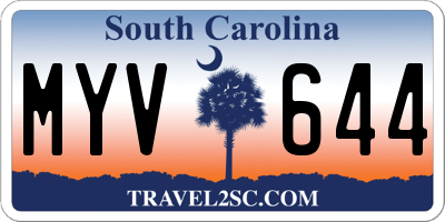 SC license plate MYV644