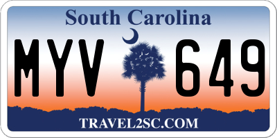 SC license plate MYV649
