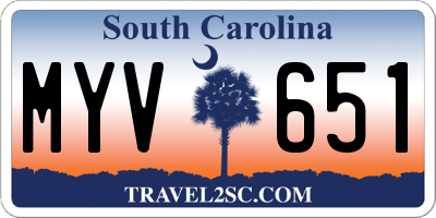 SC license plate MYV651