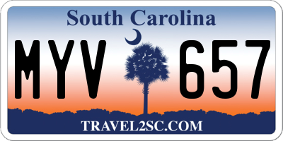 SC license plate MYV657