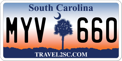SC license plate MYV660