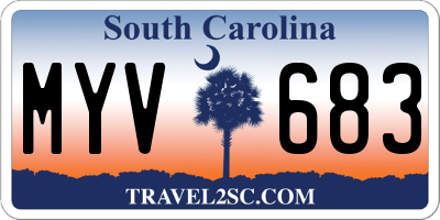 SC license plate MYV683
