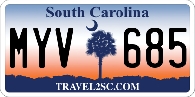 SC license plate MYV685