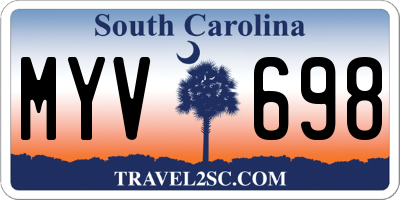 SC license plate MYV698