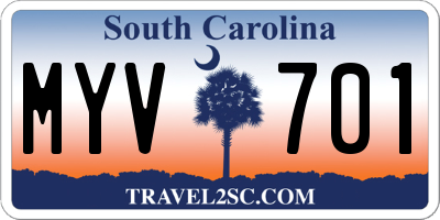 SC license plate MYV701