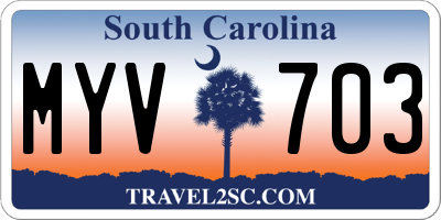 SC license plate MYV703