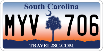 SC license plate MYV706