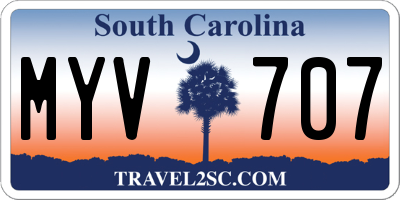 SC license plate MYV707