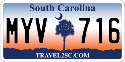 SC license plate MYV716