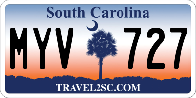 SC license plate MYV727