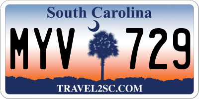SC license plate MYV729