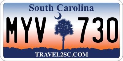 SC license plate MYV730