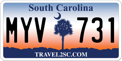 SC license plate MYV731