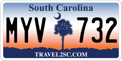 SC license plate MYV732