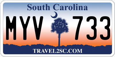 SC license plate MYV733
