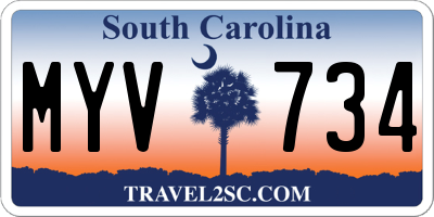 SC license plate MYV734