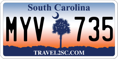 SC license plate MYV735