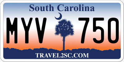 SC license plate MYV750