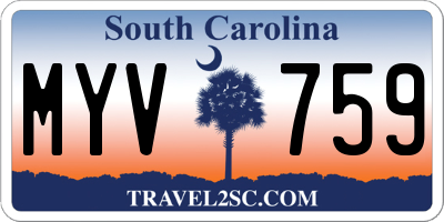 SC license plate MYV759