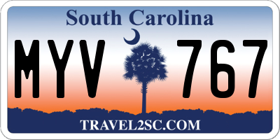 SC license plate MYV767