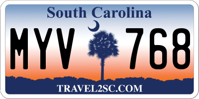 SC license plate MYV768