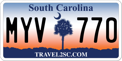 SC license plate MYV770