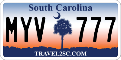 SC license plate MYV777
