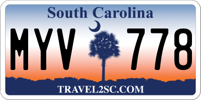 SC license plate MYV778
