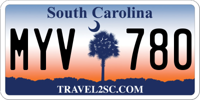 SC license plate MYV780