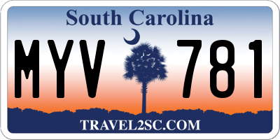 SC license plate MYV781