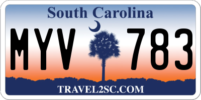 SC license plate MYV783